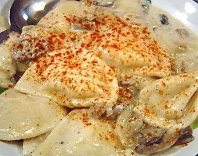 Pierogies With Creamy Mushroom And