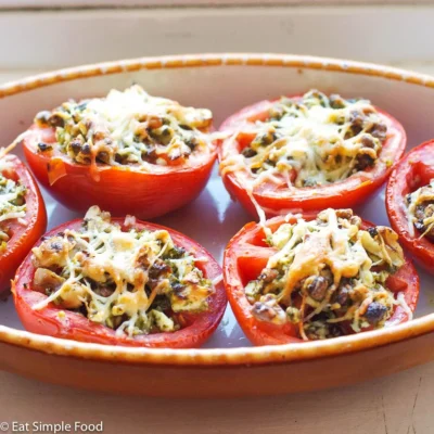 Pine Nut Stuffed Basil Tomatoes