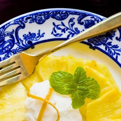 Pineapple Carpaccio With Mint Sugar