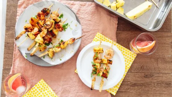 Pineapple- Glazed Shrimp Skewers