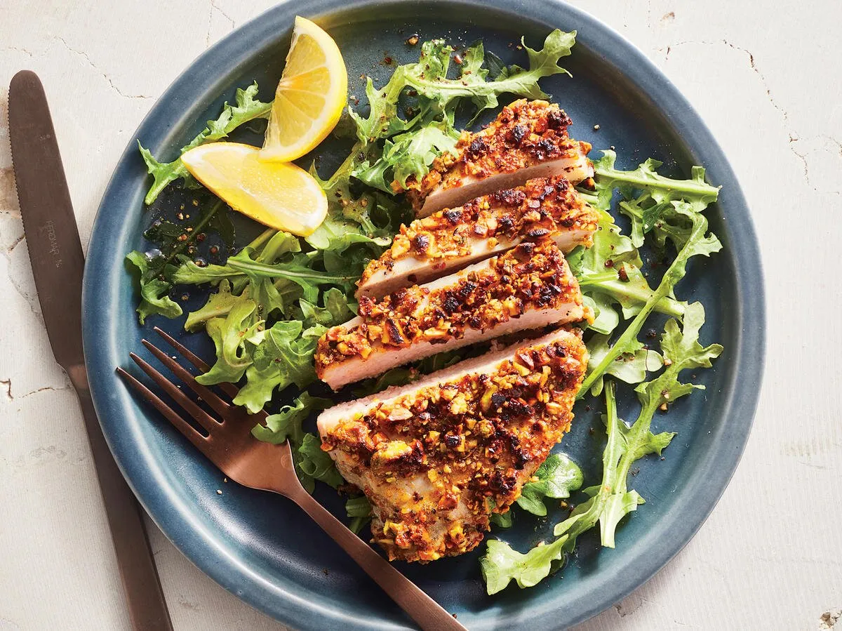 Pistachio Crusted Pork Chops