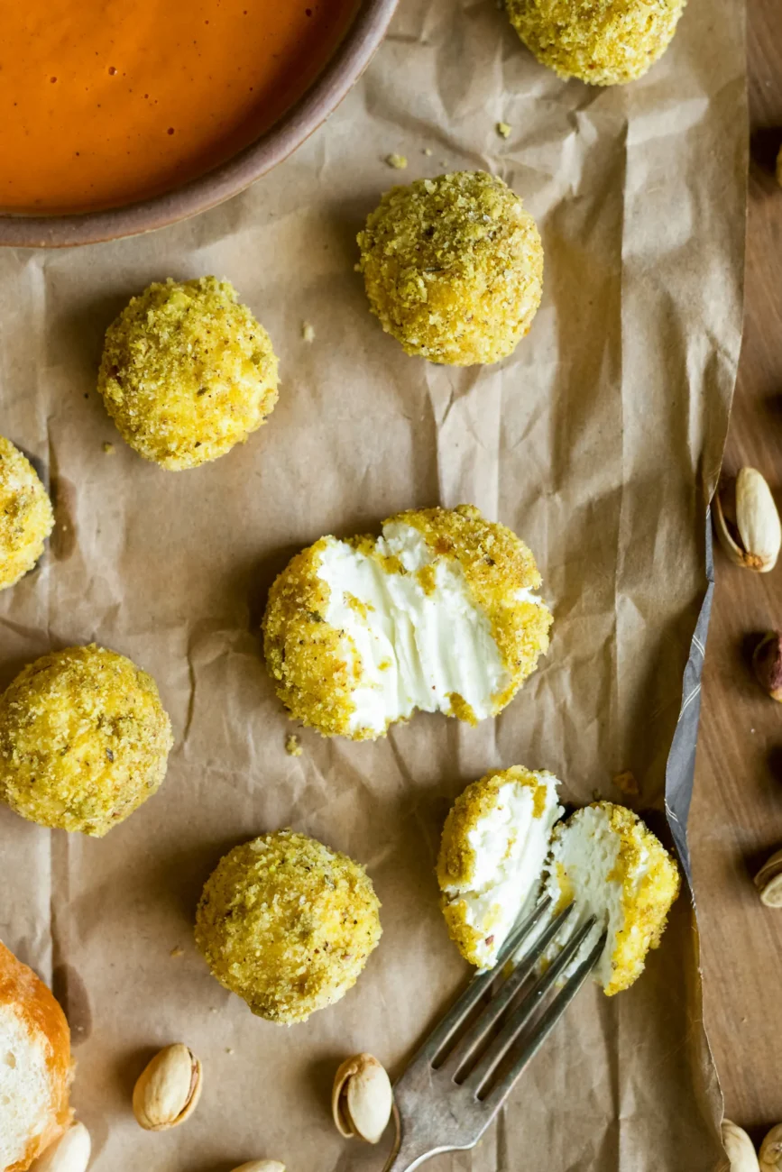 Pistachio Goat Cheese Bites