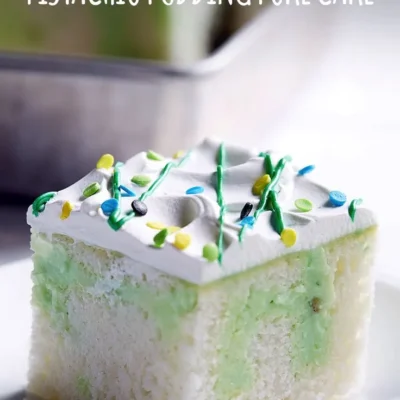 Pistachio Poke Cake St. Pattys Day Cake