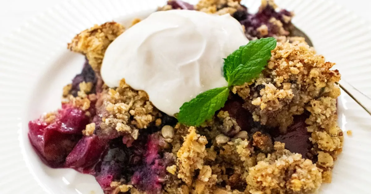 Plum And Blueberry Crisp