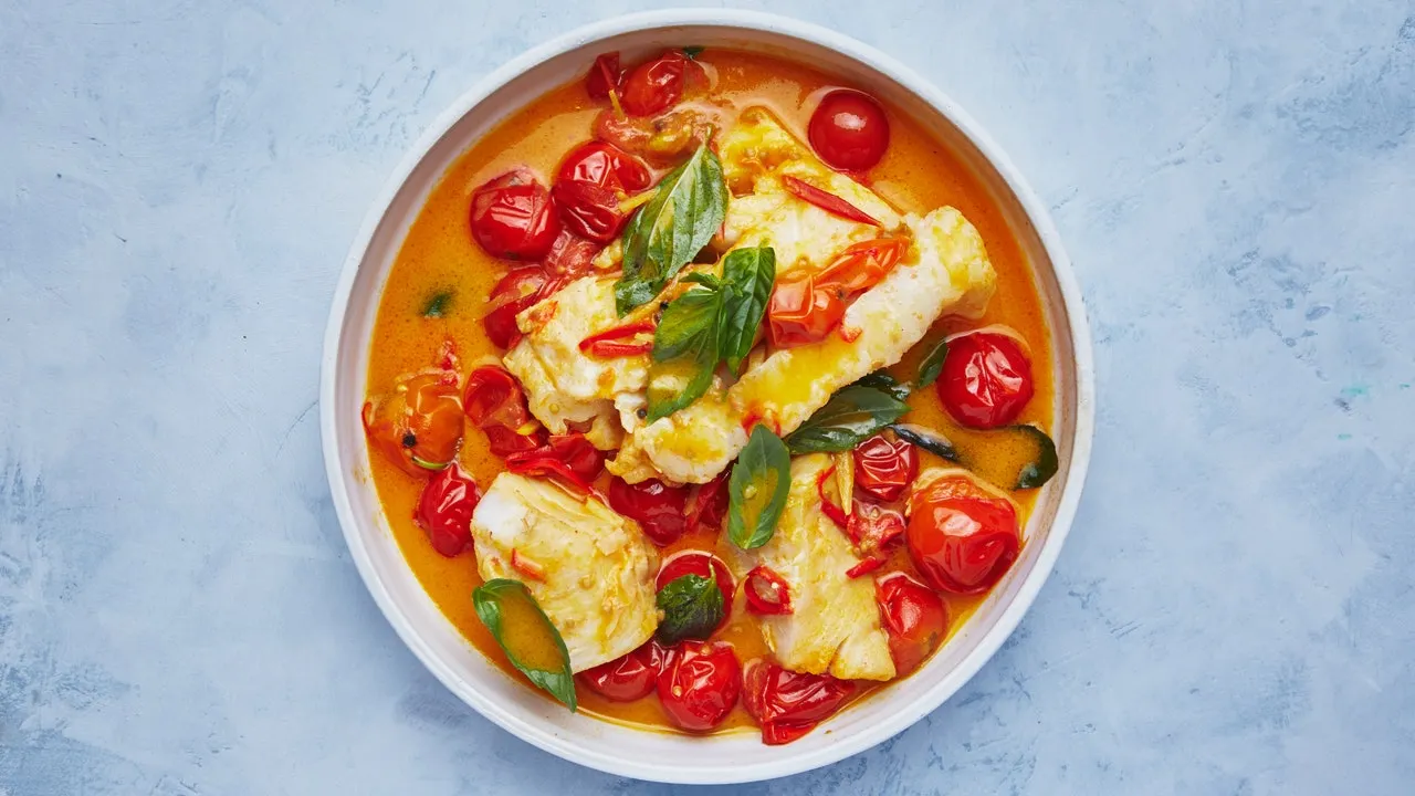 Poached Halibut With Tomato And Basil