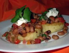 Polenta Rounds With Black-Eyed Pea Topping