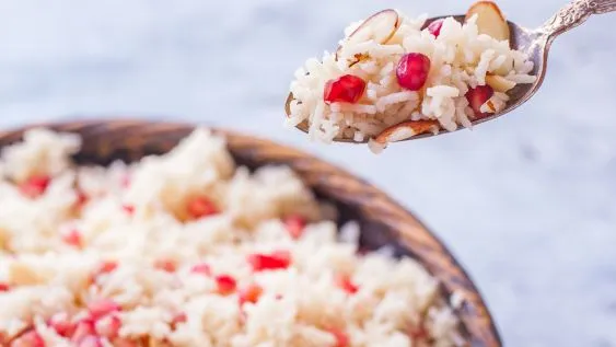 Pomegranate And Almond Rice