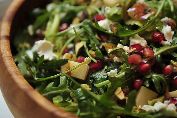 Pomegranate Pear And Arugula Salad