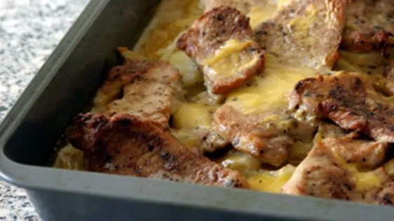 Pork Chops And Cheese Potatoes