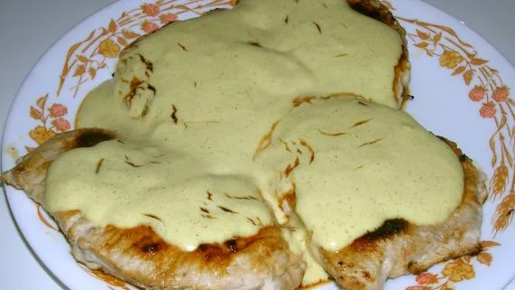 Pork Chops With Mustard & Sour Cream Sauce