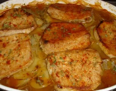 Pork Chops With Scalloped Potatoes And
