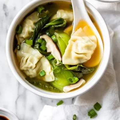 Pork Dumpling And Bok Choy Soup