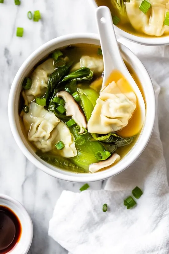 Pork Dumpling And Bok Choy Soup