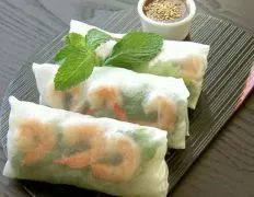 Pork & Shrimp Spring Roll With Peanut Sauce