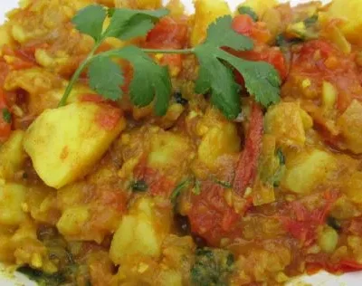 Potatoes With Garam Masala And Spicy Tomato