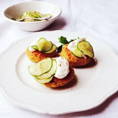 Prawn Cakes With Cucumber Relish