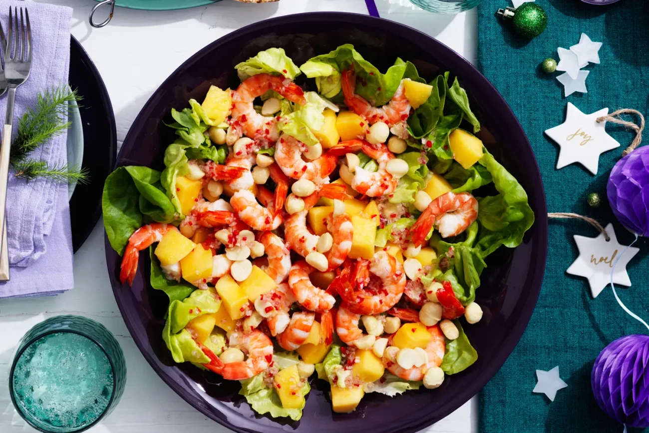 Prawn, Mango And Macadamia Salad With Lemon