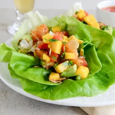Prawn Shrimp And Avocado Lettuce Cups With