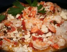 Prawns In Spicy Tomato Sauce With Feta Cheese
