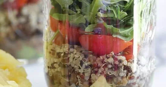 Protein Egg And Quinoa Salad Jars