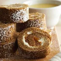 Pumpkin Walnut Roulade With Spiked Cream