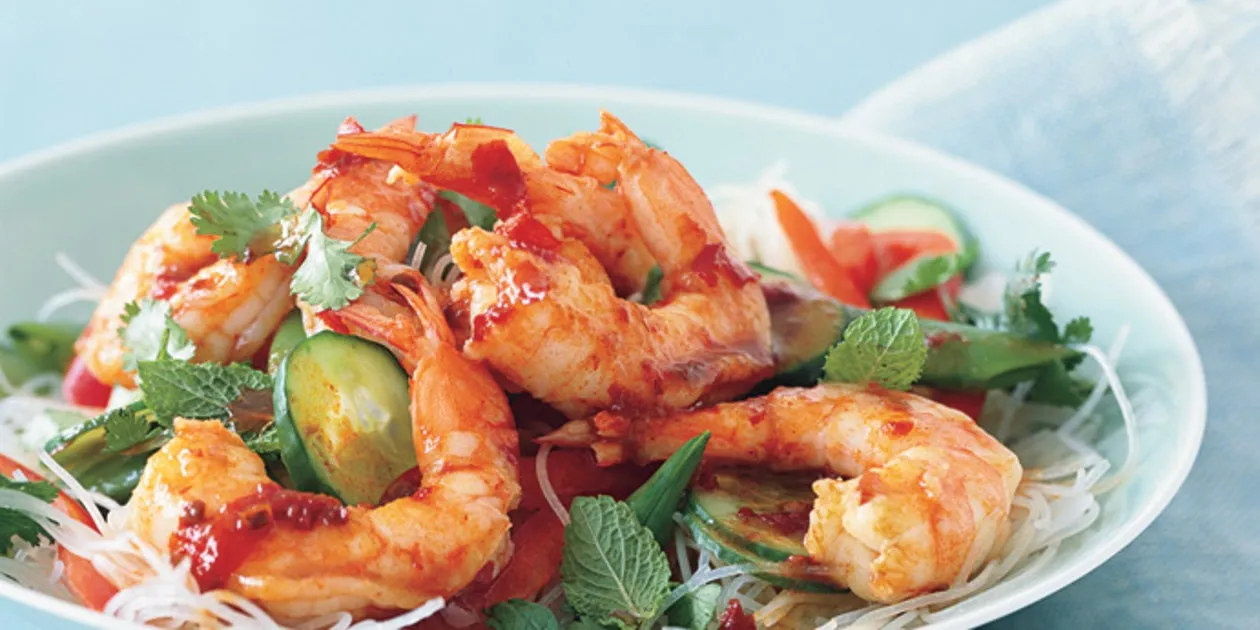 Quick Chinese Shrimp Pasta Salad