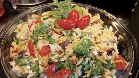 Quick Greek Spinach And Chicken Orzo