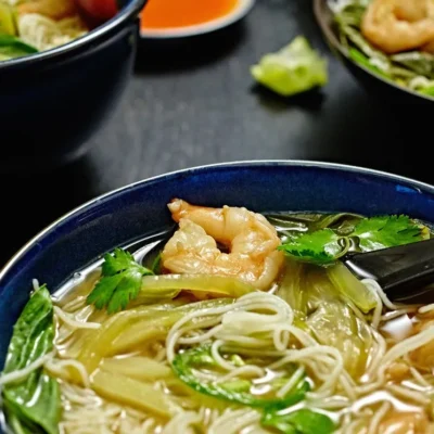 Quick Shrimp Pho With Vegetables
