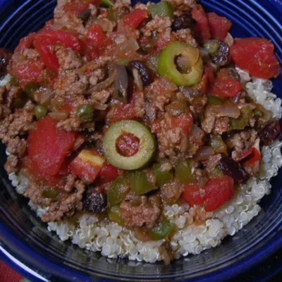 Quinoa Beef Picadillo