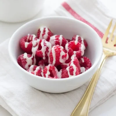 Raspberries And Sweetened Condensed Milk