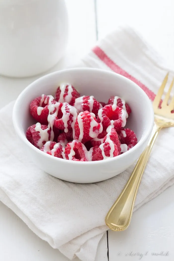 Raspberries And Sweetened Condensed Milk