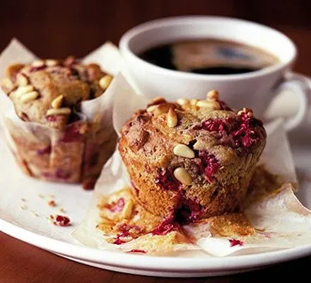 Raspberry And Coffee Muffins