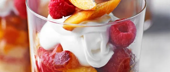 Raspberry And Peach Trifle