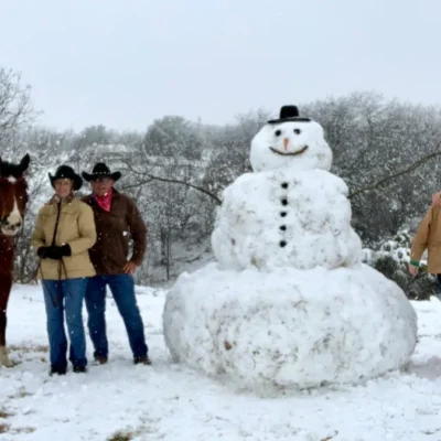 Real Snowy Day Snowman