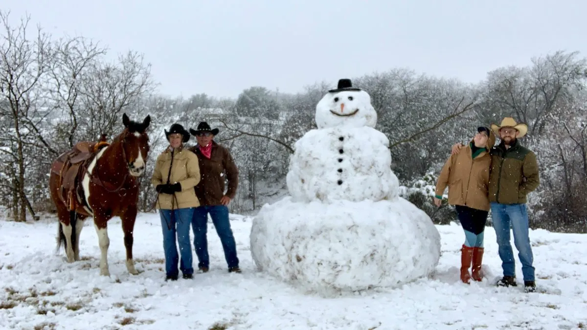 Real Snowy Day Snowman