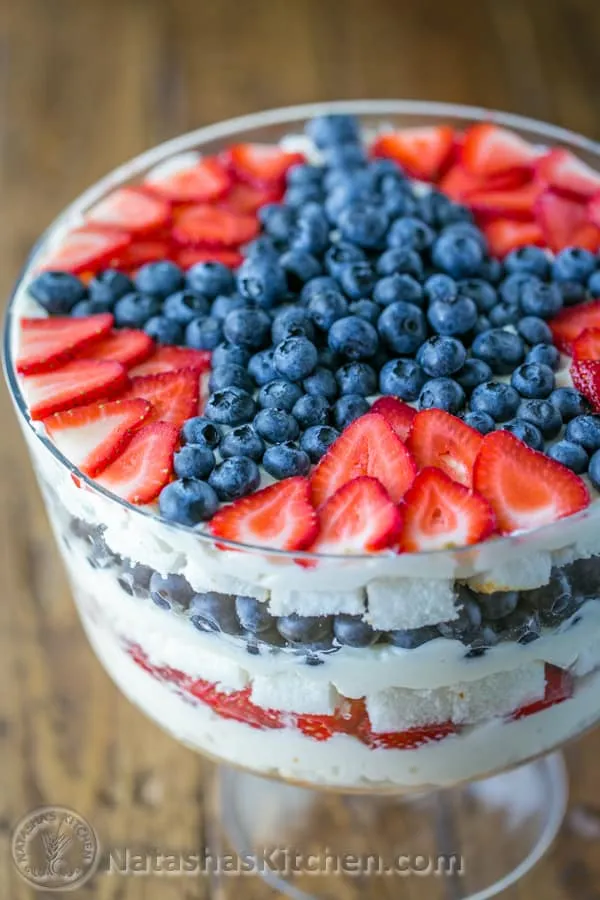 Red, White And Blueberry Trifle