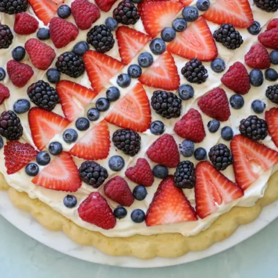 Red White + Blue Fruit Pizza