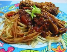 Red Wine & Rosemary Sauce Over Linguine