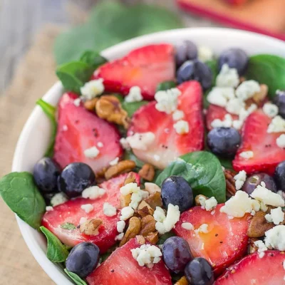 Refreshing Strawberry Gorgonzola Salad With Homemade Poppy Seed Dressing