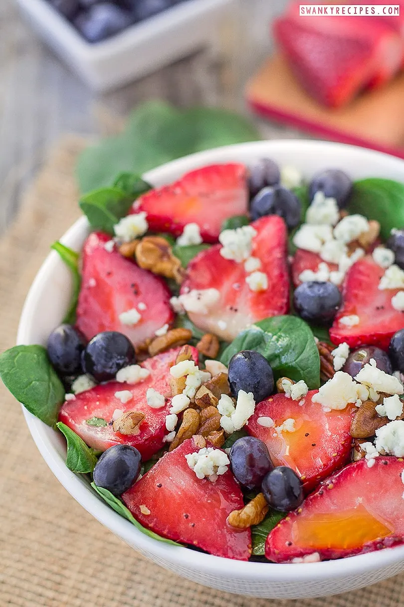 Refreshing Strawberry Gorgonzola Salad with Homemade Poppy Seed Dressing