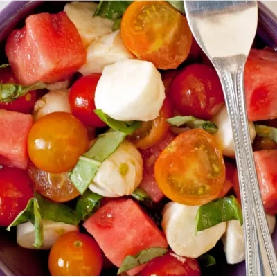 Refreshing Watermelon Caprese Salad With Balsamic Glaze