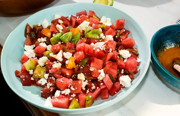 Refreshing Watermelon, Tomato, and Feta Cheese Salad Recipe