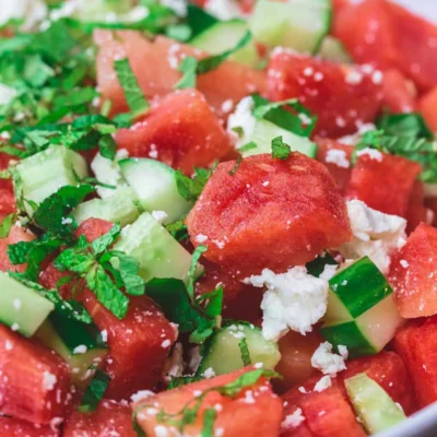 Refreshing Watermelon And Cucumber Salad For Summer