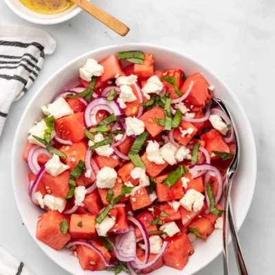 Refreshing Watermelon And Goat Cheese Salad Recipe