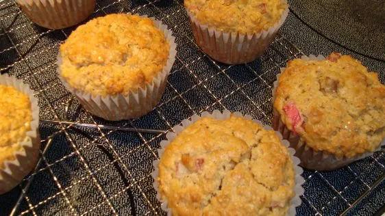 Rhubarb Oatmeal Muffins