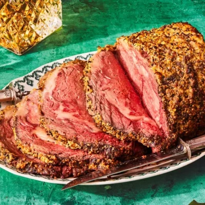 Roast Beef With A Mustard Crust And Traditional