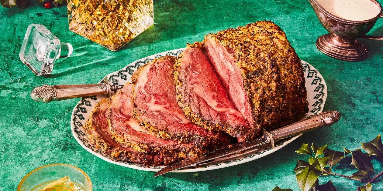 Roast Beef With A Mustard Crust And Traditional