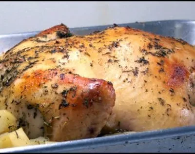 Roast Chicken Stuffed With Herbed Potatoes