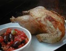 Roast Chicken With Tomato- Olive Sauce