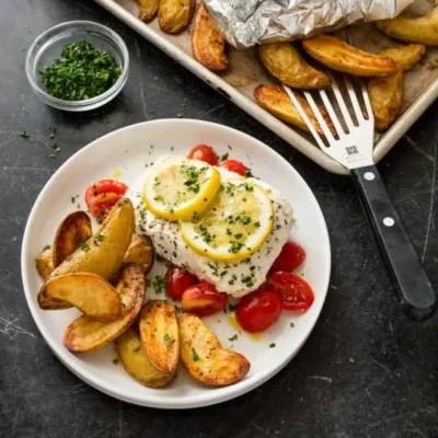 Roast Halibut With Fingerling Potatoes